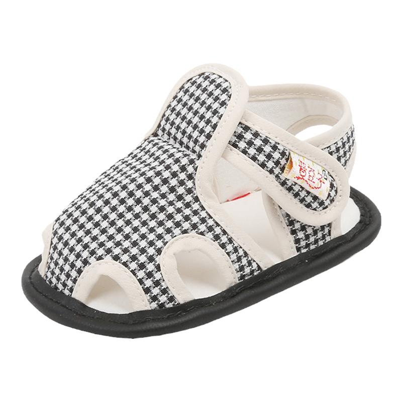 纯棉婴儿凉鞋1一2岁透气男格子夏