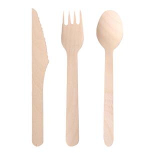 一次性木勺子木质刀叉冰淇淋勺沙拉叉可降解木叉甜品蛋糕勺500只