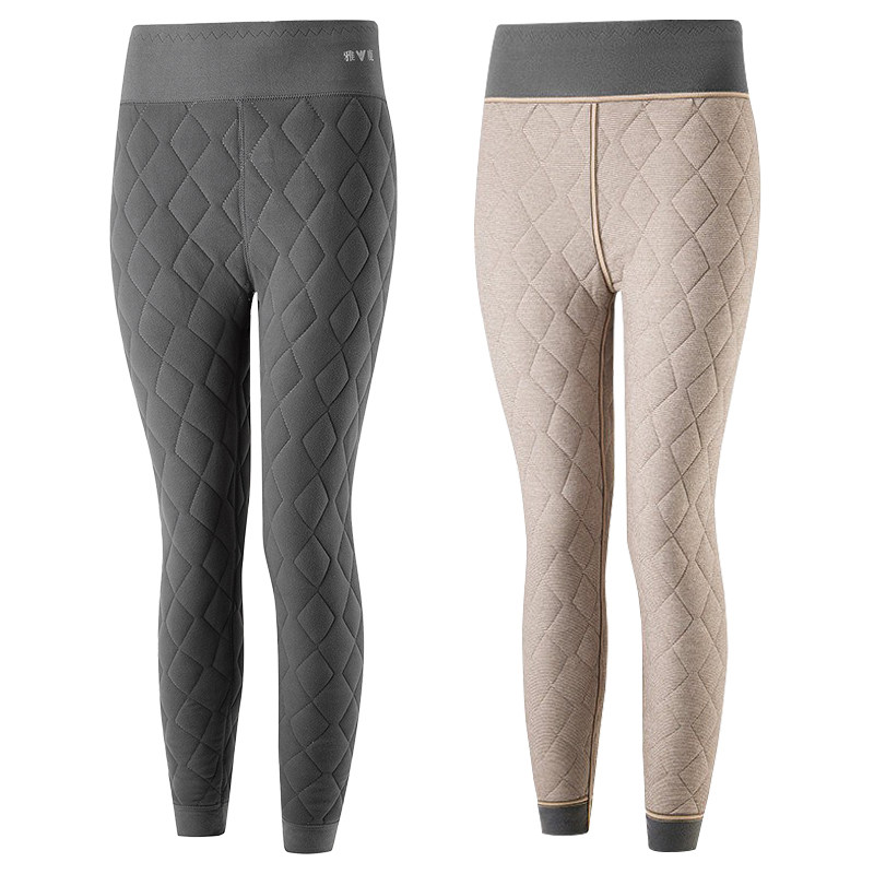 雅鹿100%羊毛填充保暖裤男士加绒加厚女秋裤保温高腰冬季棉裤东北