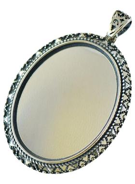 祈禧女S925纯银复古泰银吊坠空托