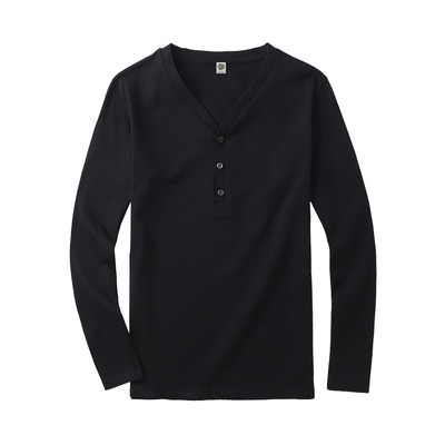 美式复古亨利衫紧身长袖t恤薄款