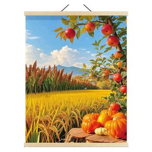 柿柿如意五谷丰登装饰画饭店农家乐餐厅挂画丰收图土菜馆创意墙画