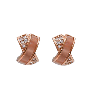 「釉彩交辉」体制内天菜耳环!交叉耳钉蚊香盘耳夹无耳洞耳环耳饰