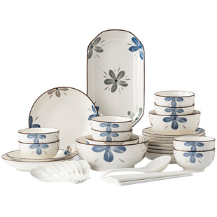 碗碟套装家用2025新款高颜值餐具碗盘套装家用日式陶瓷釉下彩碗具