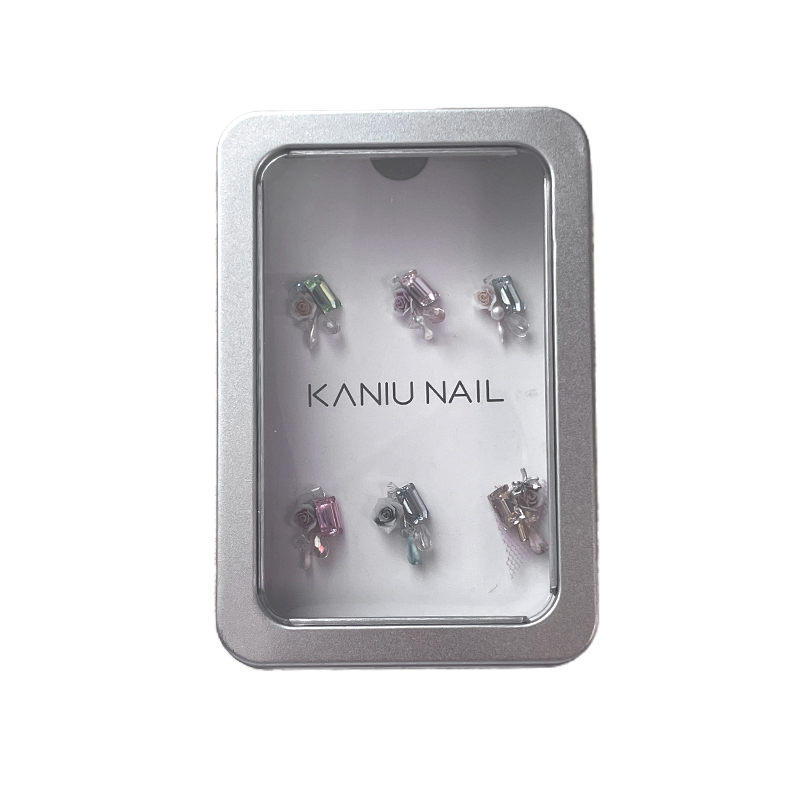 卡妞冰糖山茶花堆钻网红成品爆闪美甲饰品材料包超仙钻球指甲装饰