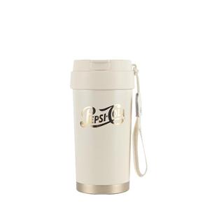 杯具熊白金轻心双饮咖啡保温杯陶瓷不锈钢内胆杯子保冷杯吸管水杯