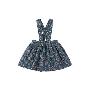 babylove女宝宝背带裙春秋纯棉裙子洋气碎花半身裙百搭卢浮宫韵