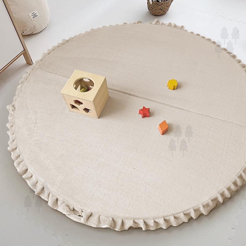 手提式圆形折叠地垫家用儿童防磕碰游戏垫加厚海绵坐垫床边软垫子