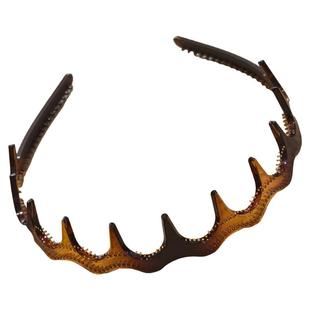 leryae韩国进口发饰基础百搭黑色玳瑁色波浪带齿洗脸发箍头箍压发