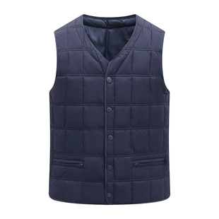 啄木鸟棉服马甲男士无袖坎肩背心中老年爸爸装丝棉内胆上衣男大码