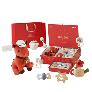 英氏新生婴儿礼盒高档马年安抚玩具礼品送马宝宝满月百天新年礼物