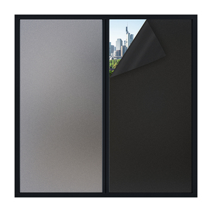 灰黑色灰油砂玻璃贴膜防窥卫生间浴室移门厕所窗户磨砂色不透光纸