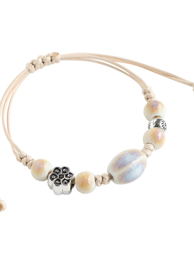 景德镇陶瓷手链女瓷珠串珠编织手串民族风新中式情侣手绳男夏新款