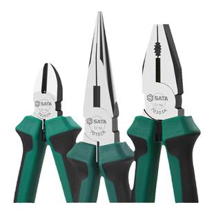 世达钳子电工专用可剪钢丝老虎钳高硬度尖嘴钳斜口钳钢丝钳6寸8寸