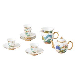 永丰源幸福和鸣12头功夫茶具陶瓷茶杯套装家用送礼