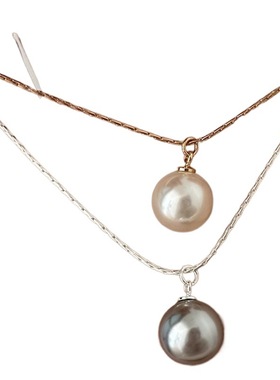 冷淡风细链珍珠项链女ins小众锁骨链小众轻奢高级感颈链吊坠