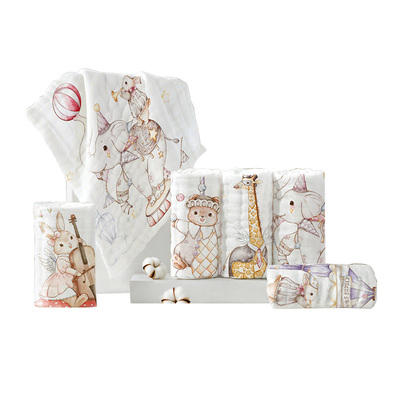 婴幼儿洗脸巾小方巾纯棉纱布毛巾