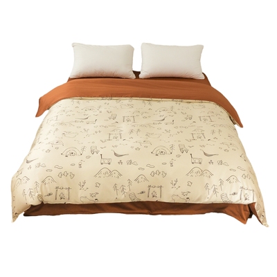 花花造梦卡通贡缎长绒棉被套