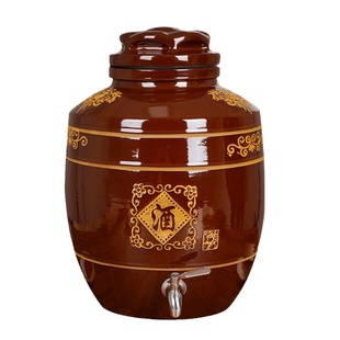 内无釉陶瓷酒缸酒坛50/100/200斤家用密封可带龙头泡酒专用大酒罐