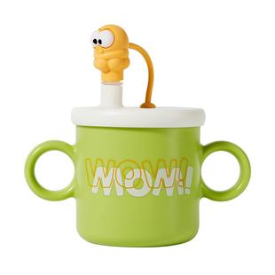 儿童水杯带刻度牛奶杯家用316L不锈钢宝宝吸管保温杯喝奶学饮水杯