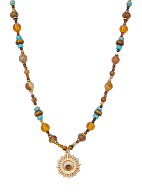 波西米亚复古太阳花小众项链