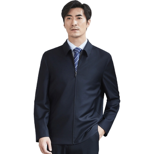 红都进口羊毛面料男士夹克商务正装开会上班商政男装外套