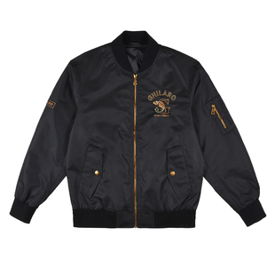 雷迪波尔旗下潮牌吉那诺2025秋季新款棒球领刺绣飞行服夹克外套男