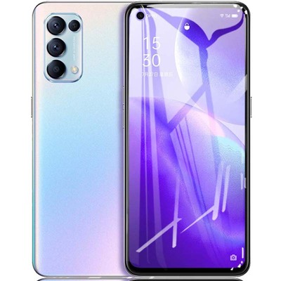 OPPOreno5钢化膜opporeno5k5G手机膜reno5pro全屏覆盖抗蓝光reno5pro十防指纹防摔水凝膜玻璃保护贴膜