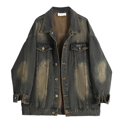 【限时优惠】做旧牛仔外套男