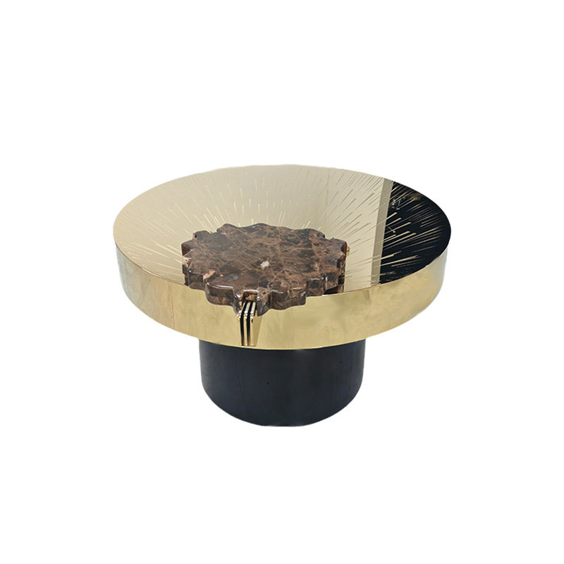 ZYCY轻奢设计师不锈钢蚀刻茶几