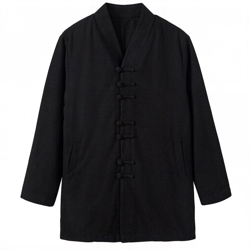 秋冬加绒复古盘扣汉服茶禅居士服