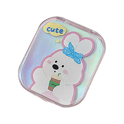 闪闪镭射动物美瞳盒小巧便携式隐形眼镜盒可爱ins风伴侣盒两副装