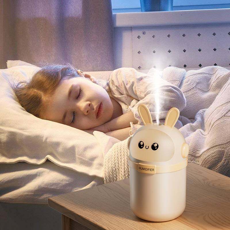 家用车载静音卧室便携可爱加湿器迷你usb补水七彩卡通氛围空气灯