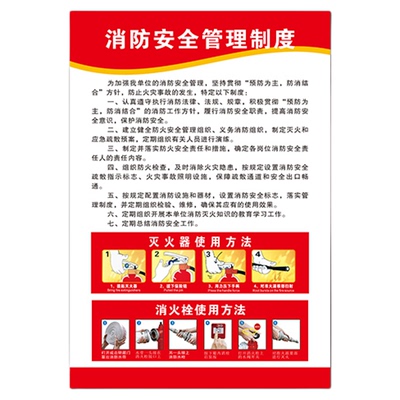 新款国标通用消防安全管理制度牌