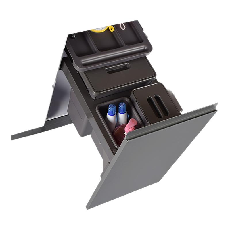 厨房橱柜垃圾桶嵌入式水槽柜隐藏式抽拉分类带盖清洁桶家用大容量