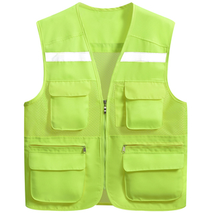 志愿者定制摄影马夹工装多口袋广告衫反光衣马甲印字logo安全背心