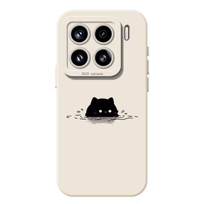 泡汤猫咪手机壳适用小米红米系列