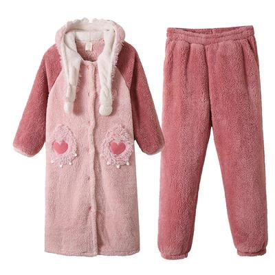 珊瑚绒睡袍男款秋冬季