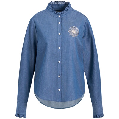 MardiMercredi小雏菊刺绣衬衫