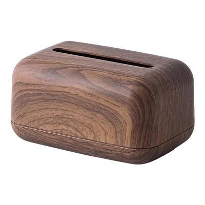 仿胡桃木中式高档收纳纸巾盒