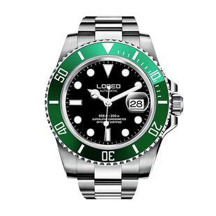 雷力欧黑水鬼手表男士机械表全自动防水时尚夜光商务绿水怪潜水表