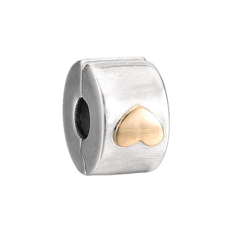 现货潘多拉pandora world14K金爱心固定扣 792080