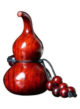 刺史印度小叶紫檀木葫芦手把件