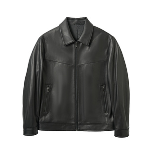 JODOLL乔顿男装真皮皮衣羊皮26年春商务休闲翻领拉链皮夹克外套男