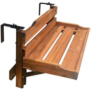 悬挂式花架置物架阳台护栏花盆架户外扶手栏杆实木多肉植物摆放架