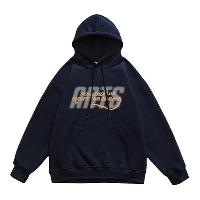 港仔文艺男重磅休闲印花连帽卫衣