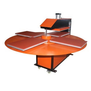 厂家直销 服装 T恤热转印机 压烫机压花 全自动气动四工位烫画机