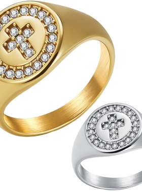 情侣对戒小号5号饰品钛钢满钻十