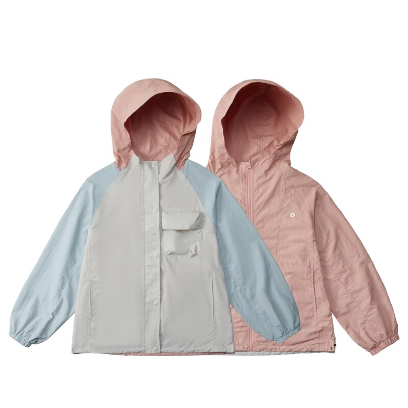 Q21小蜂巢儿童外套双面穿男女宝宝春季防晒防雨衣服耐磨连帽上衣