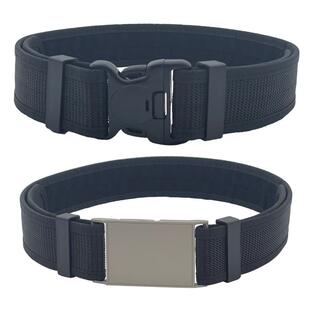 保安武装带黑色魔术贴加长战术外腰带尼龙编织执勤帆布作训硬腰带